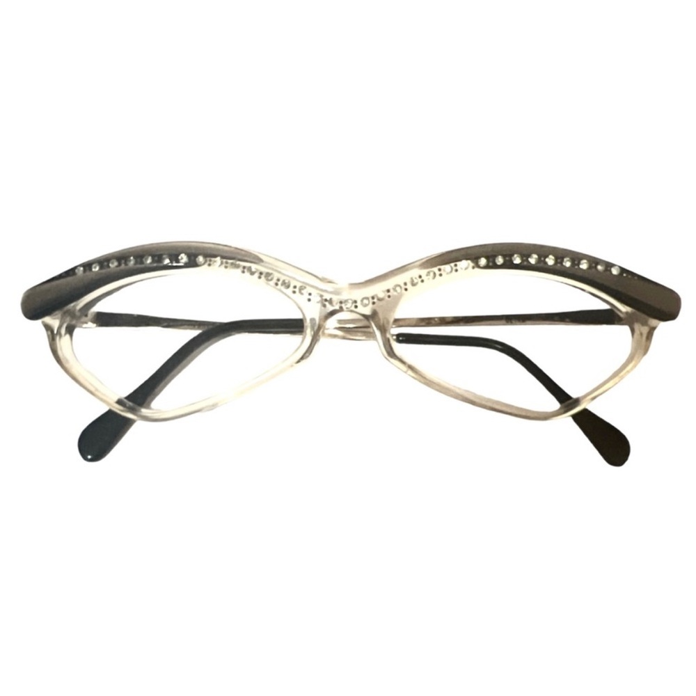 Vintage Ultra Rhinestone Cateye Glasses, Model Bikini, Made in Holland
